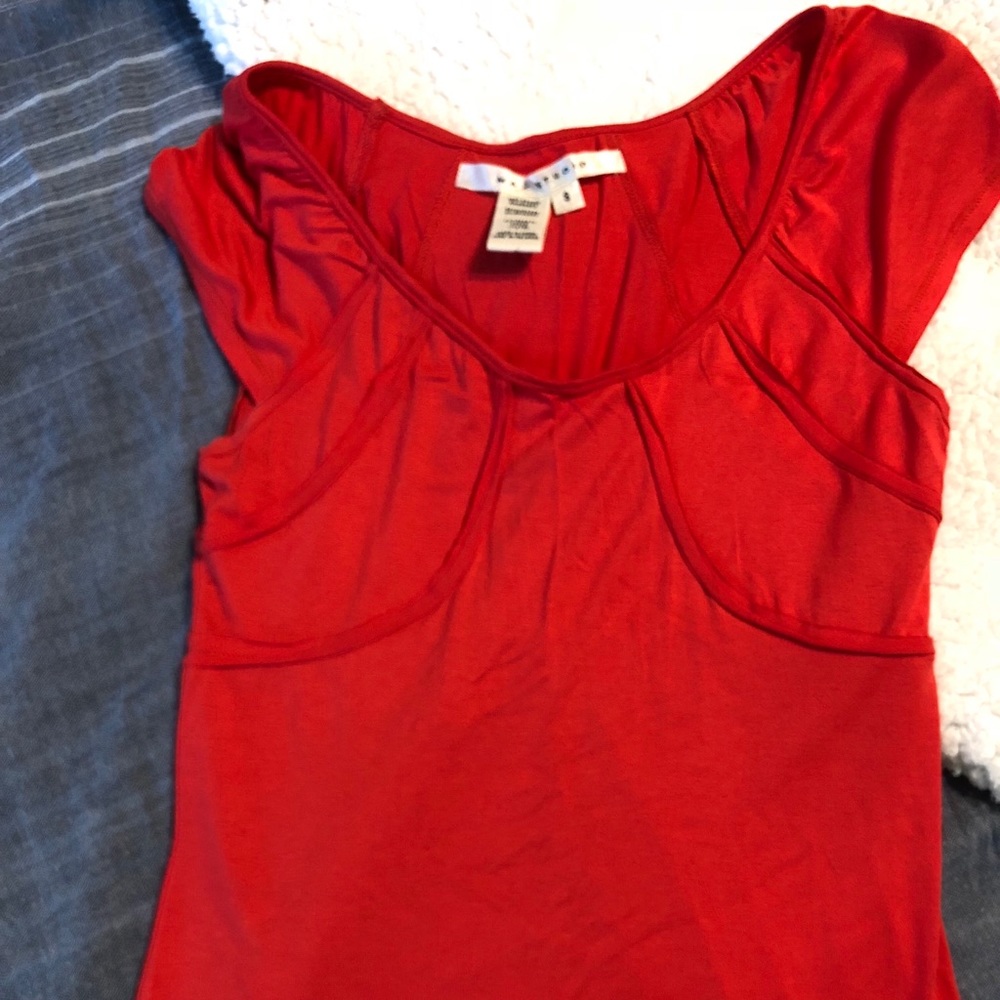 Max Studio dark coral top